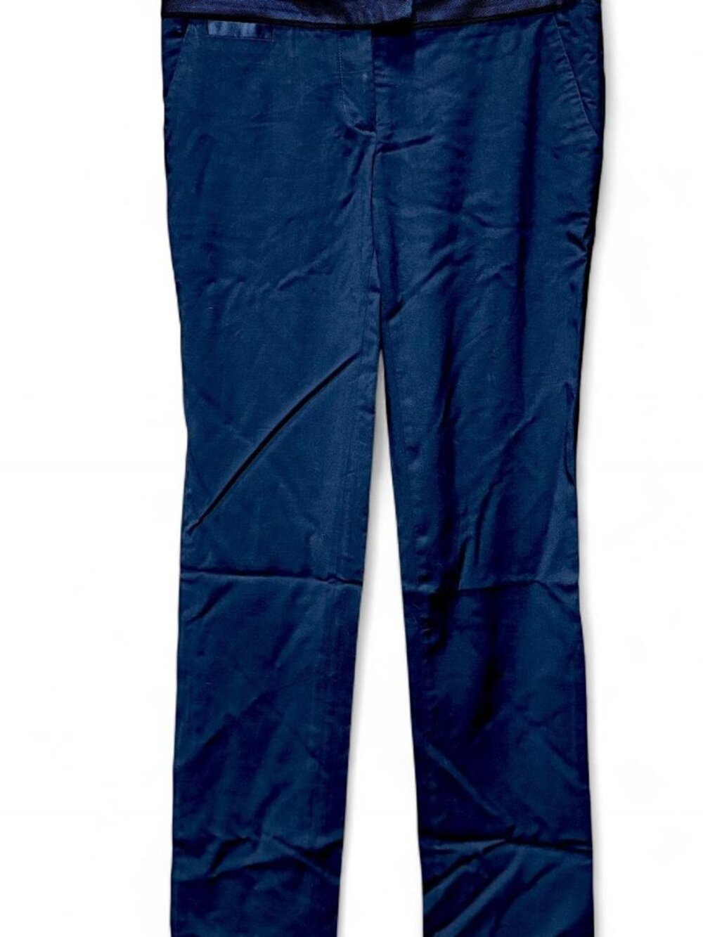 Black Diane Von Furstenberg Wool-Blend Trousers with Pleated Waistband